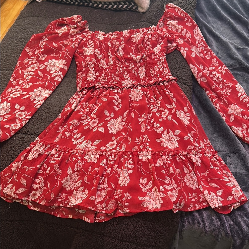 Trixxi Red Floral Mini Dress